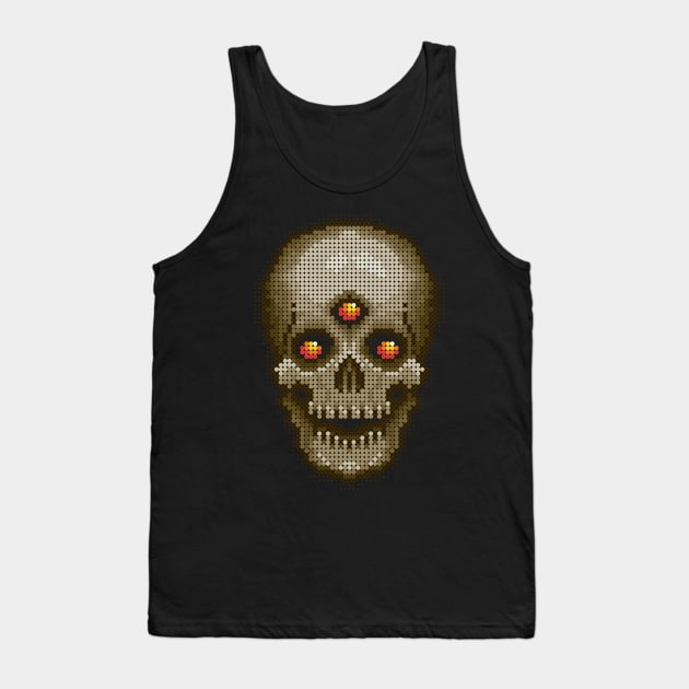 Bone Skull - Org Eyes Tank Top by SideShowDesign